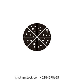 Pizza, circle geometric symbol simple logo vector