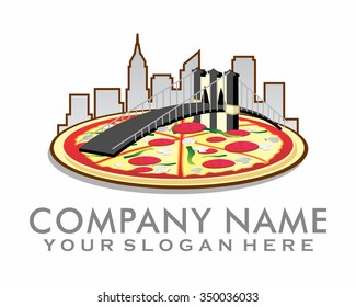 pizza city logo icon vector
