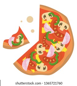 Pizza classic illustration vector on white background