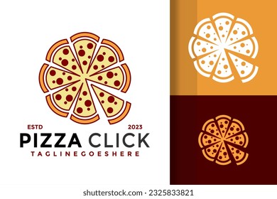 Pizza Haga clic en el logotipo diseño símbolo vectorial ilustración de icono