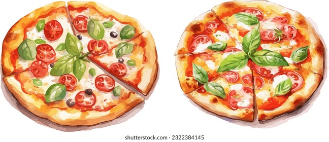 Pizza clipart, ilustración vectorial aislada.