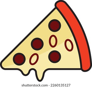 Pizza  color line icon, perfect use for website, design, pattern, etc.