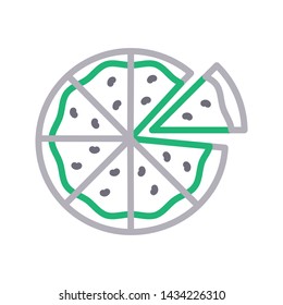 pizza color line vector icon