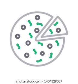 pizza color line vector icon