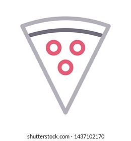 pizza color line vector icon