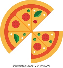 Pizza Color Simple Vector Design