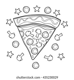 1,223 Coloring pages pizza Images, Stock Photos & Vectors | Shutterstock