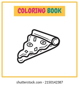Pizza Coloring Book or Outline Vector Design