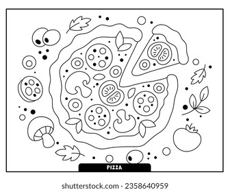 Pizza coloring pages for kids