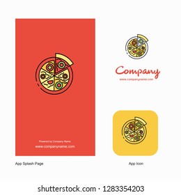 Pizza Company Logo App Icon and Splash Page Design. Creative Business App Design Elements