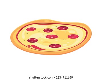 Pizza composition with isolated food dish image on blank background vector illustration