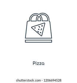 Pizza concept line icon. Linear Pizza concept outline symbol design. This simple element illustration can be used for web and mobile UI/UX.