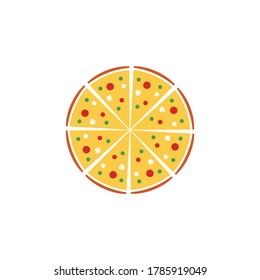 diseño de pizza logotipo vectorial gráfico plantilla abstracta