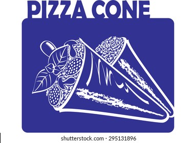Pizza cone vector