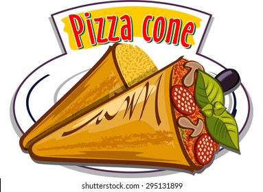 Pizza cone vector