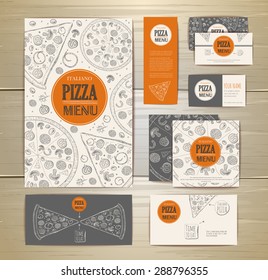 Pizza corporate identity, document template design