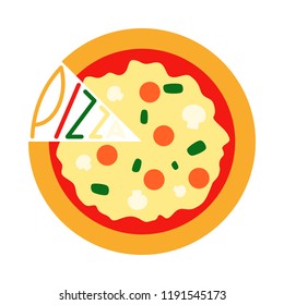 Pizza. Creative word design. vector illustration.