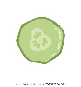 Pizza cucumber ingredient isolated on white. Vector cartoon illustration of dough base, tomato, pepper, mushroom pieces, slices of ham and salami, ketchup sauce, olive oil, rosemary, italian fast food