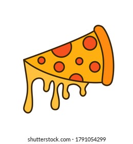 Pizza cut with cheese vector illustration