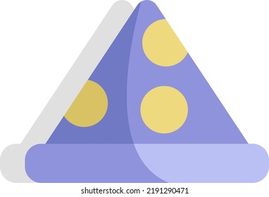 Pizza-Schnitt, Illustration, Vektorgrafik auf weißem Hintergrund.