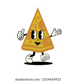 pizza cute cartoon logo vector illustration