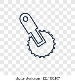 Pizza cutter concept vector linear icon isolated on transparent background, Pizza cutter concept transparency concept in outline style