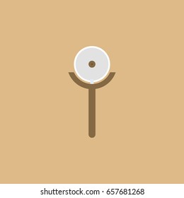 pizza cutter icon in flat design