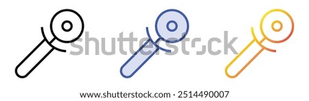 pizza cutter icon. Linear, Blue Fill and Gradient Style Design Isolated On White Background