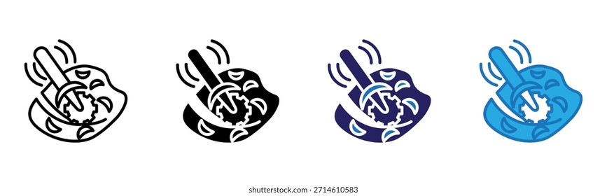 Icono de cortador de pizza Multi Style Ilustración vectorial