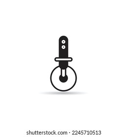 pizza cutter icon on white background