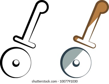 Pizza Cutter Icon, Pizza Slice Cutter Vector Art Illustration