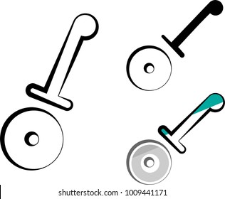Pizza Cutter Icon, Pizza Slice Cutter Vector Art Illustration