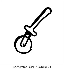Pizza Cutter Icon, Pizza Slice Cutter Vector Art Illustration