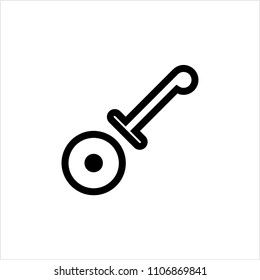 Pizza Cutter Icon, Pizza Slice Cutter Vector Art Illustration