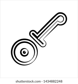 Pizza Cutter Icon, Pizza Slice Cutter Vector Art Illustration