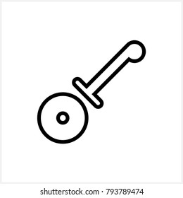 Pizza Cutter Icon, Pizza Slice Cutter Vector Art Illustration