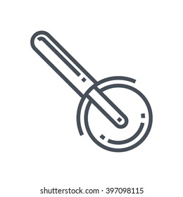 Pizza cutter icon suitable for info graphics, websites and print media and  interfaces. Line vector icon.