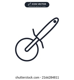 pizza cutter icon symbol template for graphic and web design collection logo vector illustration