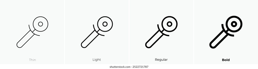 pizza cutter icon. Thin, Light Regular And Bold style design isolated on white background