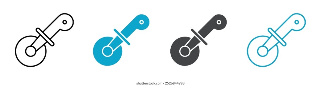 pizza cutter icon Thin line vector design