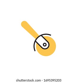 pizza cutter icon vector illustration modern style line design. isolated on white background