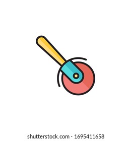 Pizzaschneider Icon Vektorillustration Illustration gefüllt Umriss Stil Design. einzeln auf weißem Hintergrund