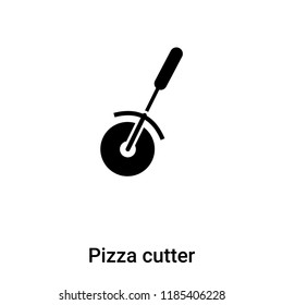 Pizza cutter icon vector isolated on white background, logo concept of Pizza cutter sign on transparent background, filled black symbol