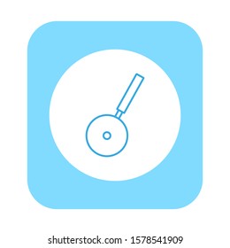 Pizza cutter icon vector with simple lines