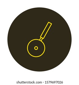 Pizza cutter icon vector with simple lines