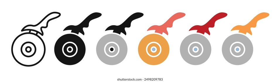 pizza cutter iconicon vector collection in outlined and solid style