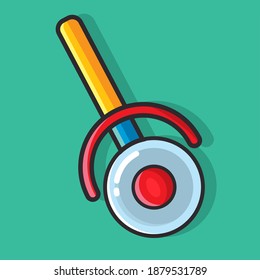 pizza cutter isolated vector illustration in flat style