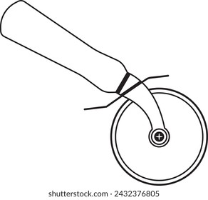 Pizza Cutter - Kitchen Knife Illustration in Vector
