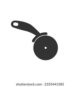 Pizza cutter knife icon in modern flat style sign