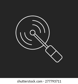 pizza cutter line icon